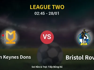 Kết Quả: Milton Keynes Dons 1-0 Bristol Rovers – Highlight & Bàn Thắng | League Two