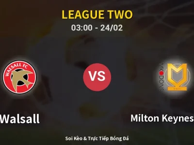 Kết Quả: Walsall 0-2 Milton Keynes Dons – Highlight & Bàn Thắng | League Two