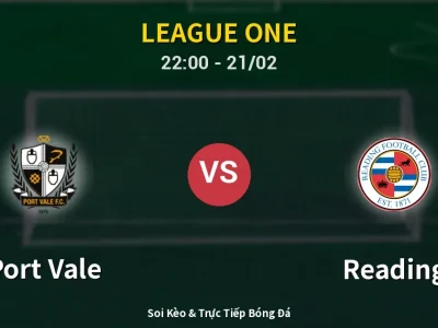 🔴 Trực Tiếp: Port Vale 0-0 Reading – Link Xem League One (Full HD)