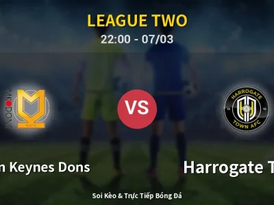 Soi Kèo Milton Keynes Dons vs Harrogate Town – 22:00 07/03 | Nhận Định, Dự Đoán Tỷ Số