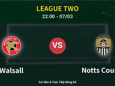 Soi Kèo Walsall vs Notts County – 22:00 07/03 | Nhận Định, Dự Đoán Tỷ Số