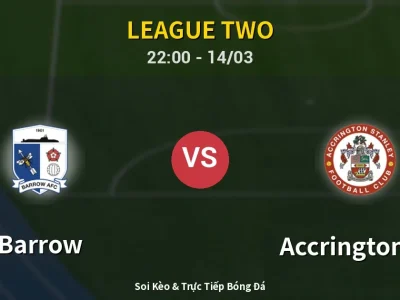 🔴 Trực Tiếp: Barrow 0-0 Accrington ST – Link Xem League Two (Full HD)