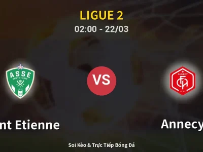Kết Quả: Saint Etienne 4-0 Annecy – Highlight & Bàn Thắng | Ligue 2