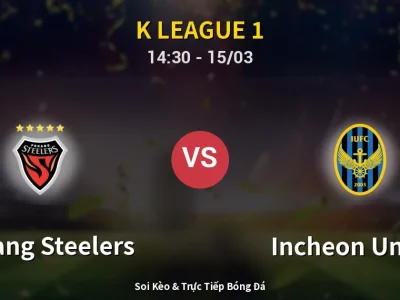 Kết Quả: Pohang Steelers 1-1 Incheon United – Highlight & Bàn Thắng | K League 1