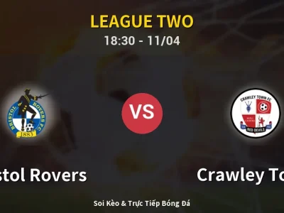 Soi Kèo Bristol Rovers vs Crawley Town – 18:30 11/04 | Nhận Định, Dự Đoán Tỷ Số