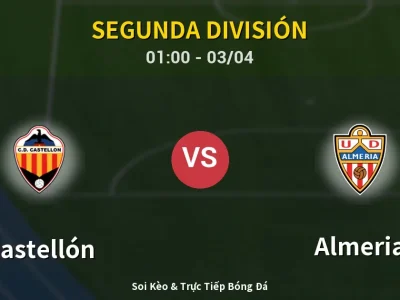 Kết Quả: Castellón 2-0 Almeria – Highlight & Bàn Thắng | Segunda División