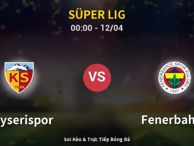 Kết Quả: Kayserispor 0-4 Fenerbahçe – Highlight & Bàn Thắng | Süper Lig